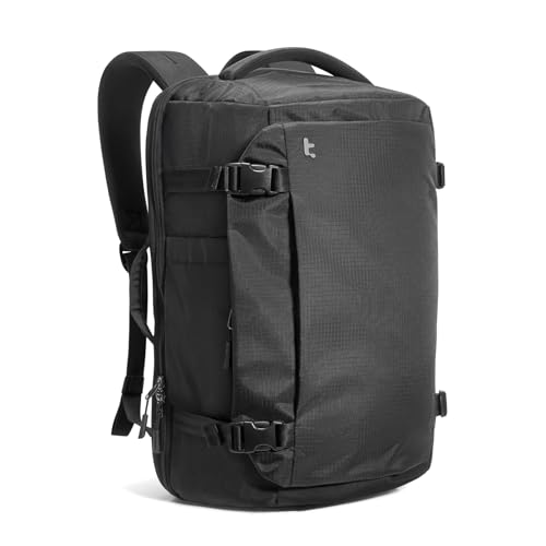 tomtoc Travel Backpack 28L,TSA Personal Item Bag Flight Approved,PFAS Free - color: Black-ripstop, size: 28L
