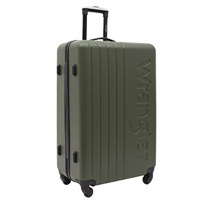 Wrangler Quest Luggage Set, Olive Green, 3 Piece Set (30"/26"/22") - color: Olive Green, size: 3 Piece Set (28"/24"/20")