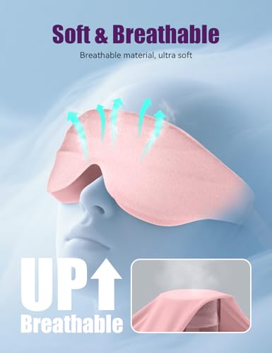Sleep Eye Mask for Men Women, EVA BELLE Light Blocking Sleeping Mask for Side Sleeper, 3D Contoured Cup Night Blindfold, Lash Extensions 3D Sleeping Mask with Adjustable Strap for Travel, Night & Nap - color: 02-pink
