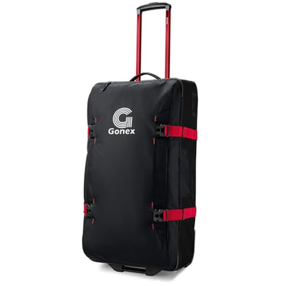 Gonex Rolling Duffle Bag with Wheels, Water-Repellent Nylon, 30 in, Black - color: Black & Red