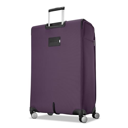 Samsonite 2-PC Soft-Sided 21/29” (Carry-On & Large Checked), Lightweight Expandable Element Luggage Set with 2 Front & 1 Side Pocket, Four Spinner Wheels, Adjustable Handle, Durable- Purple - color: Purple, size: 2-Piece Set (21/29)