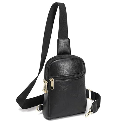 INICAT Small Anti Theft Crossbody Bag for Women,Sling Purse - color: Rich Black Antitheft, size: Large