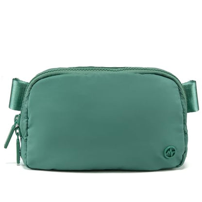 Pander Nylon Fanny Pack for Women, Two-Way Zipper Crossbody Bag - color: Eucalyptus Green
