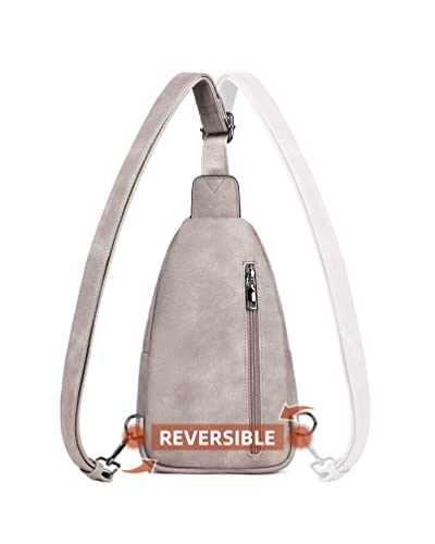 MASINTOR Sling Bag for Women, Crossbody Fanny Pack Sling Backpack, Grey - color: Charcoal Grey