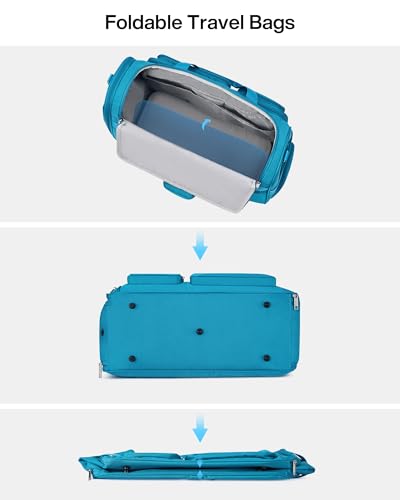 MILADA Carry On Luggage Bags for Travel Foldable Personal Item Travel Bag - color: Caribbean Blue, size: Carry On 21.5 inch