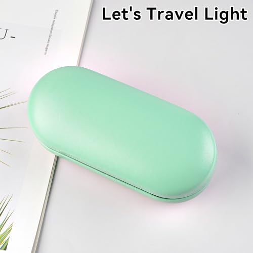 Eyeglass Case Double Sided Travel Size Portable Contact Lens Box 2 in 1 - color: E-Green-2