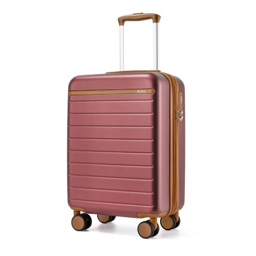 Kono Carry-On Suitcase 20in Expandable ABS+PC Airline Approved Burgundy - color: Burgundy, size: Carry-On 20-Inch