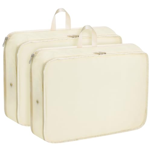 Packing Cubes for Travel Packing Organizers Compression Travel Cubes, Beige - color: Beige