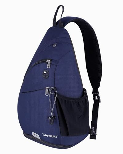 WATERFLY Large Sling Bag Crossbody Backpack Chest Pack for Men Women - color: Blue