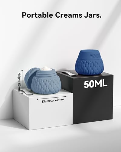 Travel Bottles for Toiletries Silicone Travel Size Containers 3.4oz 1.7oz - color: Quiet Slate