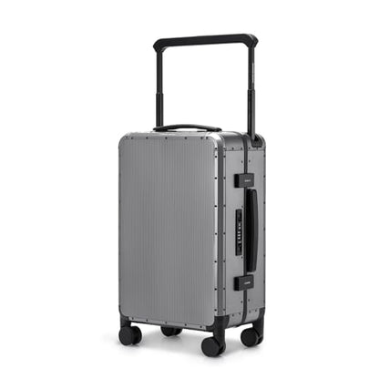 ROAMING All Aluminum Hardside 20 Inch Carry On Luggage, Zipperless Suitcase with TSA Lock & Wide Handle, Airline Approved Rolling Spinner Wheels, Travel Luggages with Leather Handle & Pockets,Grey - color: Grey, size: 20 Inch Carry On Luggage