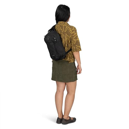 Osprey Quasar Shoulder Sling Bag, Black OS | commuter backpack, everyday bag, campus pack, laptop carry, laptop sleeve, work school travel, crossbody carry, Black color - color: Black