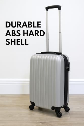 Karriage-Mate 20″ Hardside Carry-On Luggage – Lightweight & Durable Travel Suitcase with 360° Spinner Wheels, Telescopic Handle, Built in TSA Lock – Fits Cabin Size Overhead Bins (Silver) - color: Silver