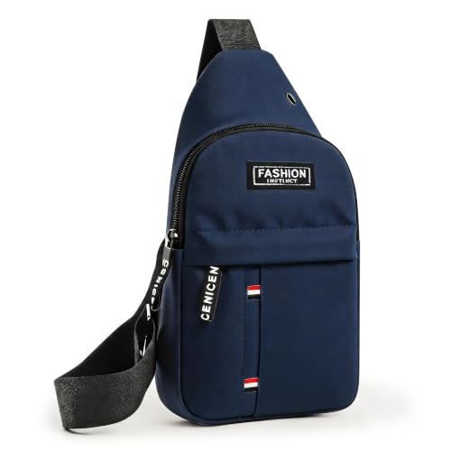 Sling Bag for Men, Multipurpose Cross Body Chest Bag Small Sling Backpack,Shoulder Bag for Travel Hiking - color: A-blue