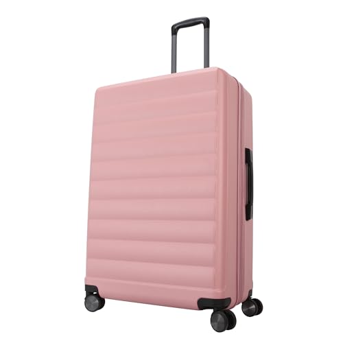 TRIPS EON 28-Inch Lightweight Durable Hardside 8-Wheel Spinner Checked Suitcase Size Luggage, Ash Rose - color: Ash Rose, size: LARGE CHECKED