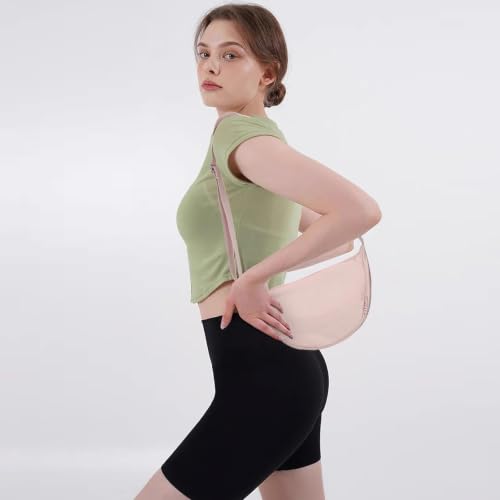 BESMART Small Nylon Crescent Crossbody Bag for Women Men Trendy, Waterproof Crescent Sling, Lightweight Travel Purses - color: Pink, size: Small