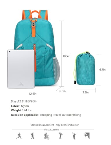 levayhill 25L Foldable Hiking Backpack,Small Packable Daypack Lake Blue - color: Lake Blue