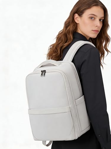 Hanke Expandable Travel Backpack 17 Inch, Full-Open Laptop Backpack, Grey - color: Grey (Cool Grey), size: 17 Inch