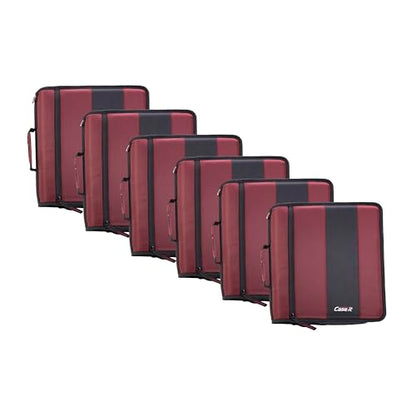 Case-it School Zipper Binder | 2-Inch O-Rings | 350-Sheet | D-251 Burgundy - color: Burgundy, size: 6 Pack