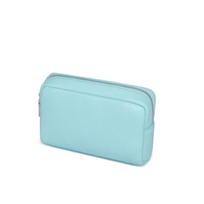 Makeup Bag for Purse Travel Cosmetic Bag (PU Clear Water Blue) - color: Clear Water Blue