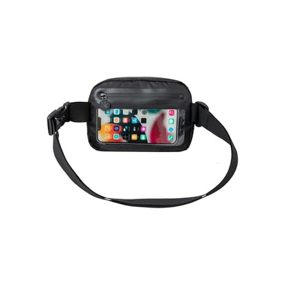geckobrands Waterproof Belt Bag – Water-Resistant Gear Organizer with Phone Window & Adjustable Strap - color: Black