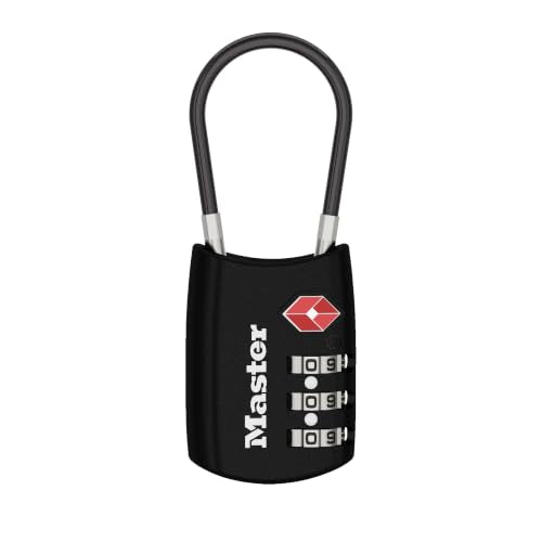 Master Lock 4688D Accepted Set Your Own Combination TSA Approved Luggage Lock, 1 Pack, Black - color: Black, size: 1 Pack