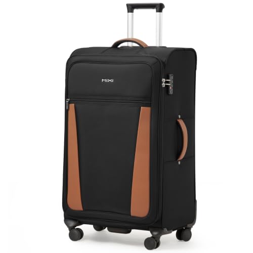 mixi 28 Inch Softside Checked Luggage, Black - color: Black, size: 28-Inch Checked in