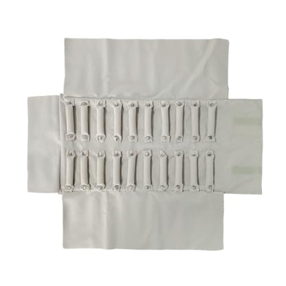 Travel Ring Holder, Foldable Ring Case for Women, Beige, L - color: Beige, size: Large,20 Slots