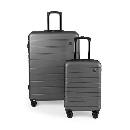2-Piece Set(20/30in),Carry on Luggage w/Wheels,NO LOCK - color: Grey, size: 2-Piece Set (20"/30'')
