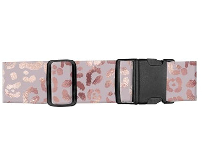 Luggage Straps for Suitcases, Adjustable Travel Belt, Durable Wide Luggage Strap, Cute Suitcase Strap Identifiers with Buckle, Bag Straps for Luggage, Glitter Pink Leopard - color: Glitter Pink Leopard