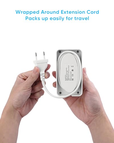 Kakyanill Italy Travel Plug Adapter, Italy Power Adapter, 6 AC Outlets, 4 USB Ports (2 USB C), 3ft Wrapped Around Extension Cord, for Italy Chile Libya - style: for Italy