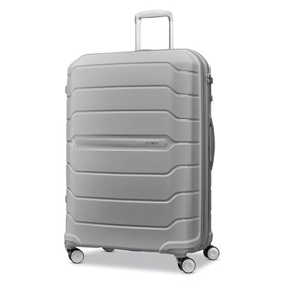 Samsonite Freeform Large Checked Luggage with Dual 360° Spinner Wheels - TSA Lock, Airline-Approved - Lightweight Durable Polypropylene Expandable Hardshell - Light Grey - color: Light Grey, size: Checked-Large Spinner