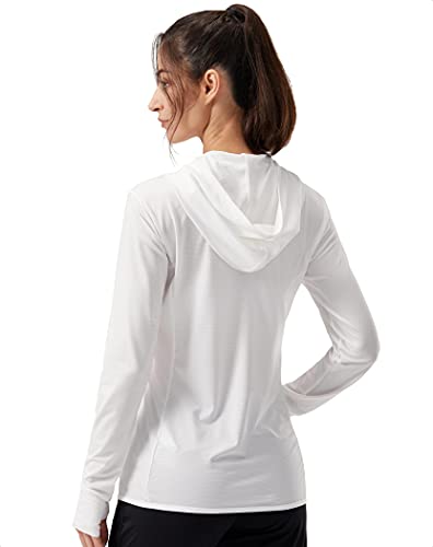 Soothfeel Women's UPF 50+ Sun Protection Shirt Hoodie Jacket Lightweight - color: B-white, size: XX-Large