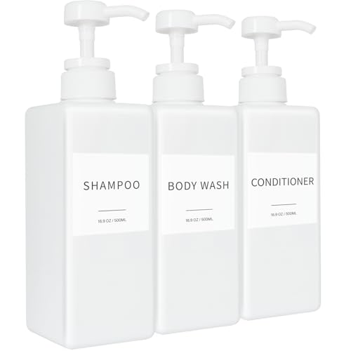 Shampoo and Conditioner Dispenser for Bathroom, Shower Soap Bottles White - color: White