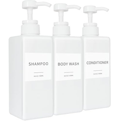 Shampoo and Conditioner Dispenser for Bathroom, Shower Soap Bottles White - color: White