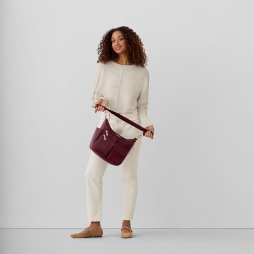Baggallini Modern Everywhere Crossbody Bag for Women 11x9x4.5 Rfid Hobo Bag - color: Jam