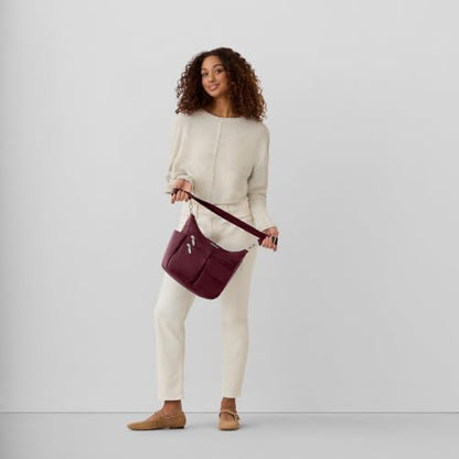 Baggallini Modern Everywhere Crossbody Bag for Women 11x9x4.5 Rfid Hobo Bag - color: Jam