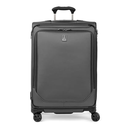 Travelpro Crew Classic Softside Checked Luggage, Grey, 25-Inch - color: Titanium Grey, size: Checked Medium