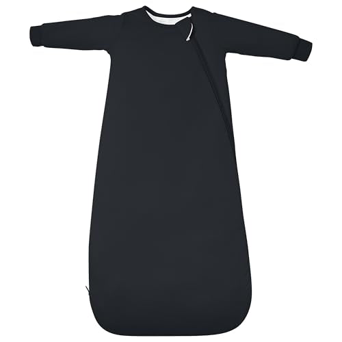 1.0 TOG Long Sleeve Sleep Sack, Baby Wearable Blanket 2-Way Zipper - color: Midnight, size: 6-18 Months
