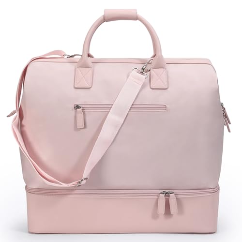 Nobl Travel Weekender Bag for Women & Men, Large Carry-On Duffel, Blush - color: Blush