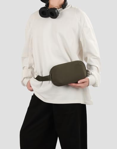 Small Crossbody Bag for Women Men, Fanny Pack Sling Bag Dark Green - color: Dark Green