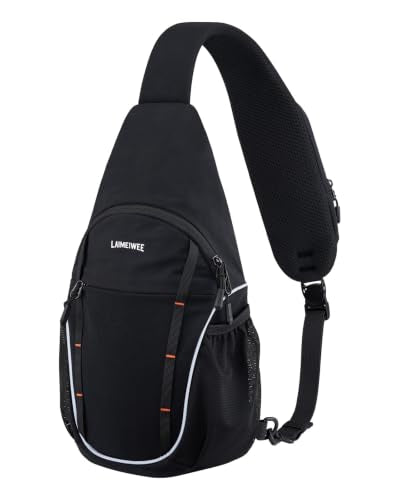 Crossbody Sling Bag, Lightweight Travel Sling Backpack with RFID Blocking - color: Black
