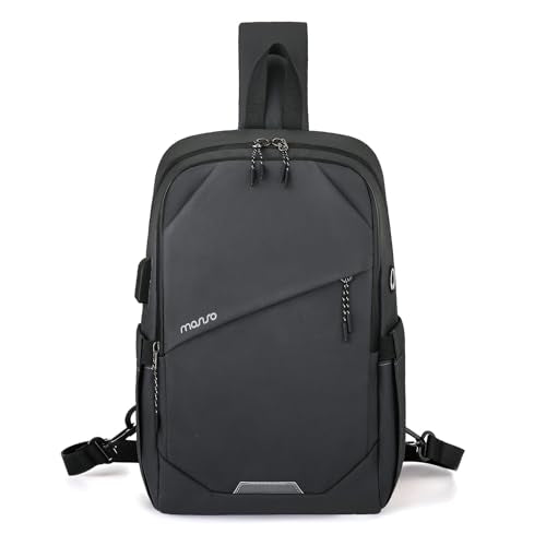 MOSISO Sling Backpack Travel Hiking Daypack,Large Crossbody Sling Bag - color: Slate Gray
