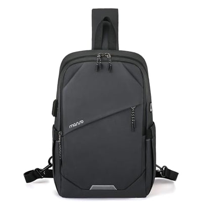 MOSISO Sling Backpack Travel Hiking Daypack,Large Crossbody Sling Bag - color: Slate Gray