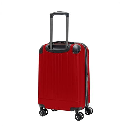 Flying Axis Collection Lightweight Hardside Expandable 8-Wheel Spinner Luggage, Cherry Red, 20-Inch Checked - color: Cherry Red, size: 20-Inch Carry On