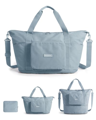 BAGSMART Foldable Travel Bag, 37L Expandable Personal Item Bag, French Blue - color: French Blue