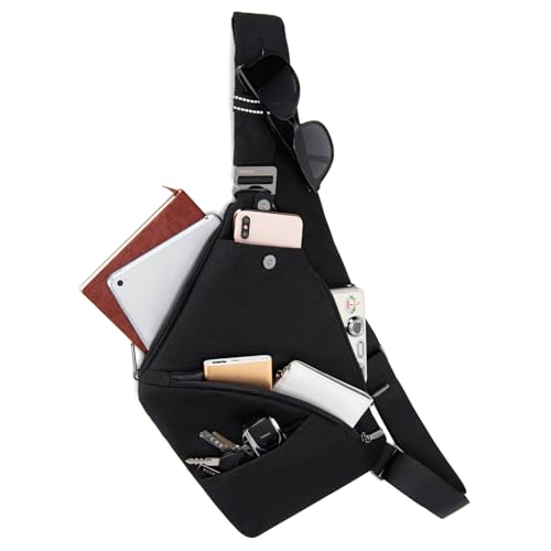 OSOCE Sling Bag for Men, RFID Blocking, Quick-Release Buckle, Black, 2.0S - color: Black 2.0, size: Small