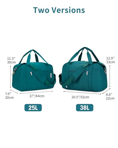 Narwey Carry on Duffle Bag Underseat for Airplane, Weekender Duffel Bag - color: Teal, size: Large without laptop compartment