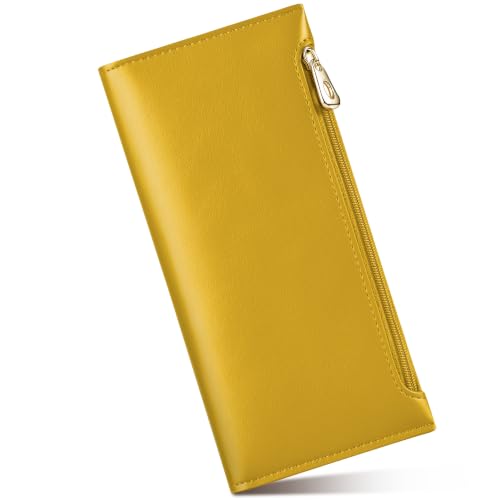 Tipmile Slim Wallet for Women, RFID Blocking Credit Card Holder - color: Mustard Yellow
