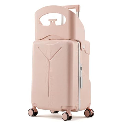 20" Ride-On Suitcase with Seat for Kids & Adults - color: Pink